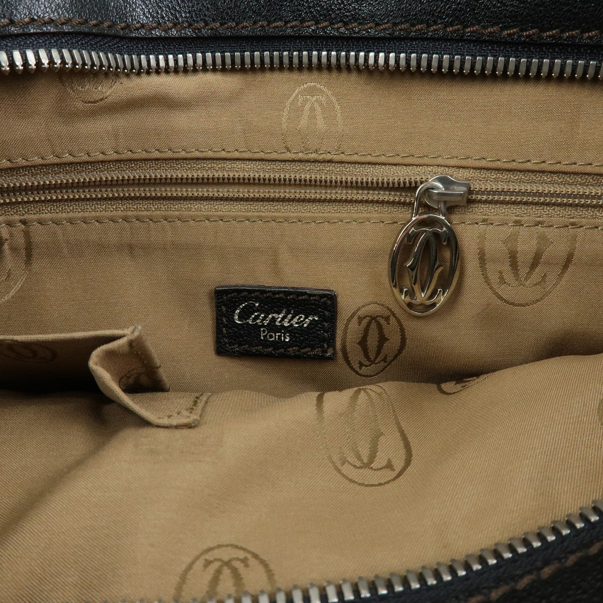 Cartier Marcello Leather Black Leather Handbag (Pre-Owned)