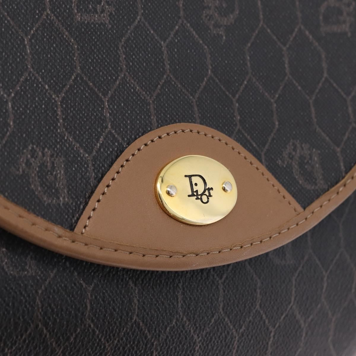 Christian Dior Vintage Honeycomb Canvas Black Canvas Shoulder Bag Bag (Pre-Owned)