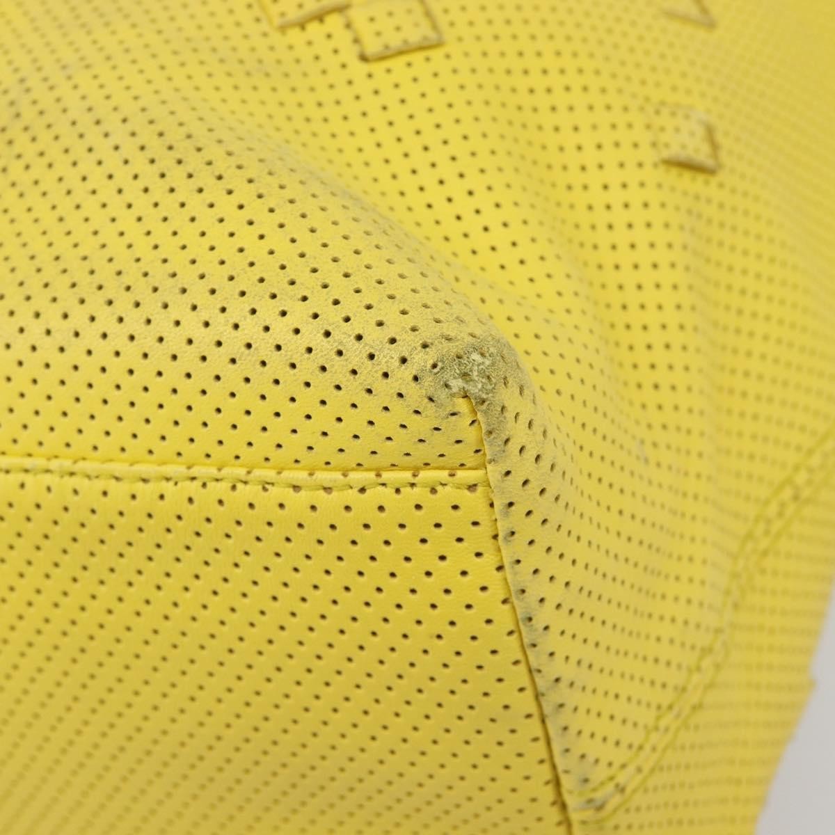 Bottega Veneta Tote Perforated Intrecciato Yellow Leather Tote Bag Bag (Pre-Owned)