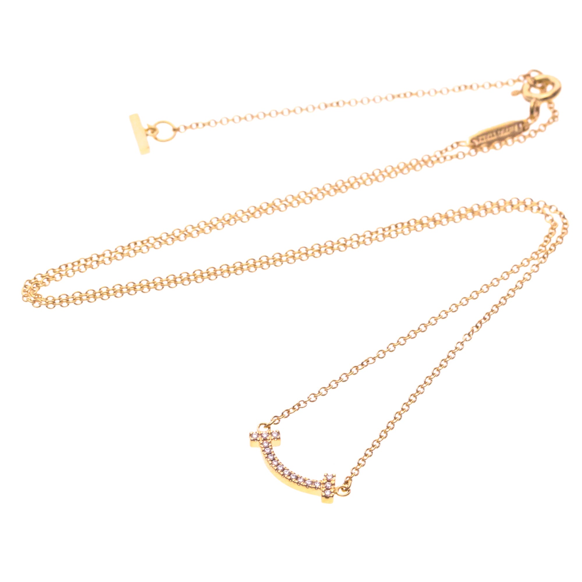 Tiffany & Co. T Smile Pendant 18K Rose Gold Pink Pink_Gold Necklace Jewelry (Pre-Owned)