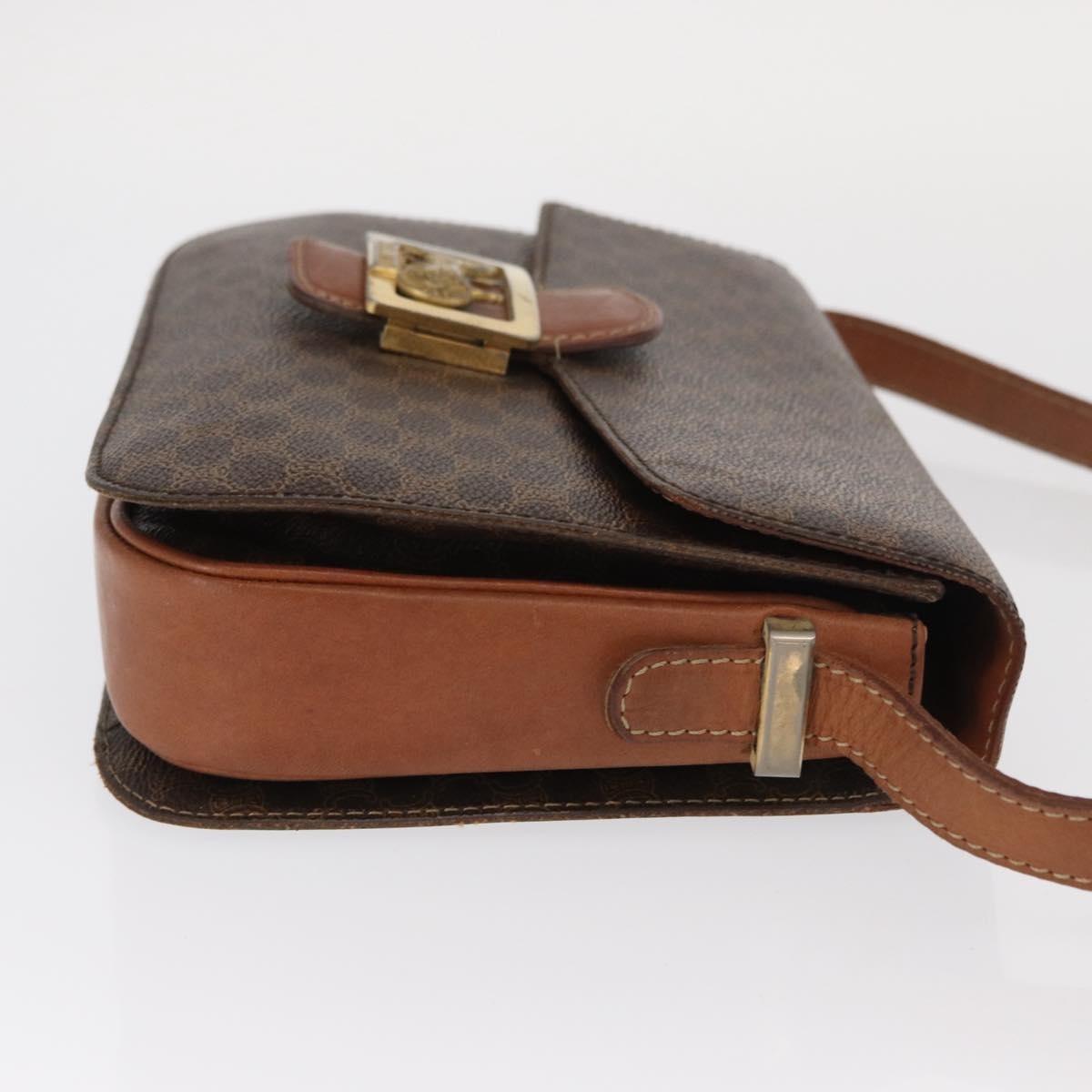 Celine Vintage Horse Carriage Macadam Canvas Brown Pvc Shoulder Bag Bag (Pre-Owned)