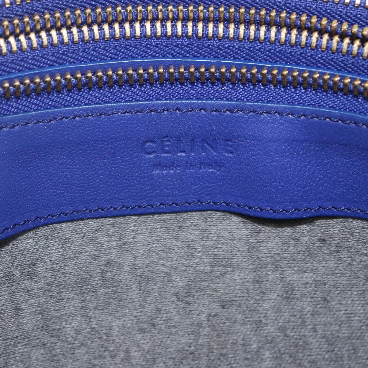 Celine Trio Leather Blue Leather Shoulder Bag Bag (Pre-Owned)