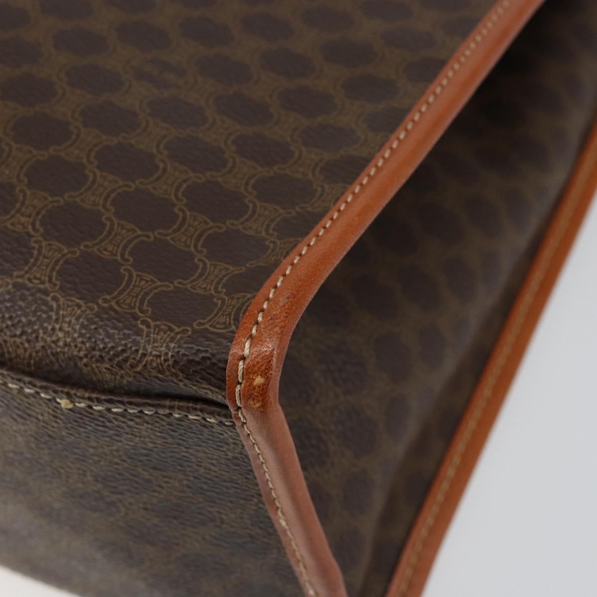 Celine Vintage Macadam Canvas And Leather Brown Canvas Tote Bag Bag (Pre-Owned)