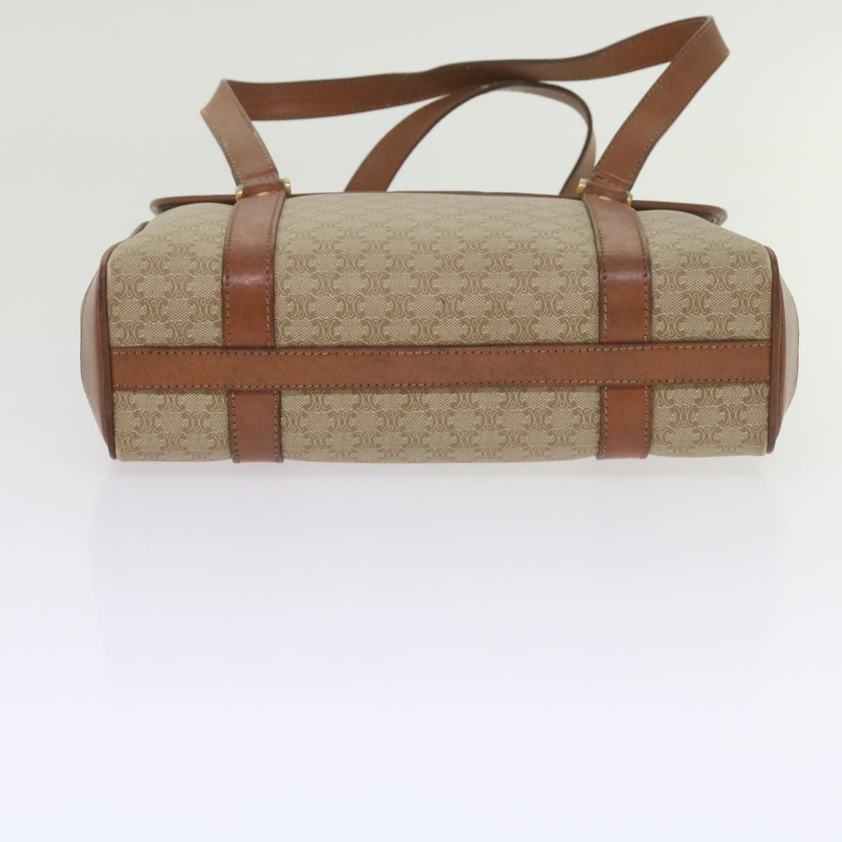 Celine Vintage Macadam Canvas And Leather Beige Canvas Handbag (Pre-Owned)