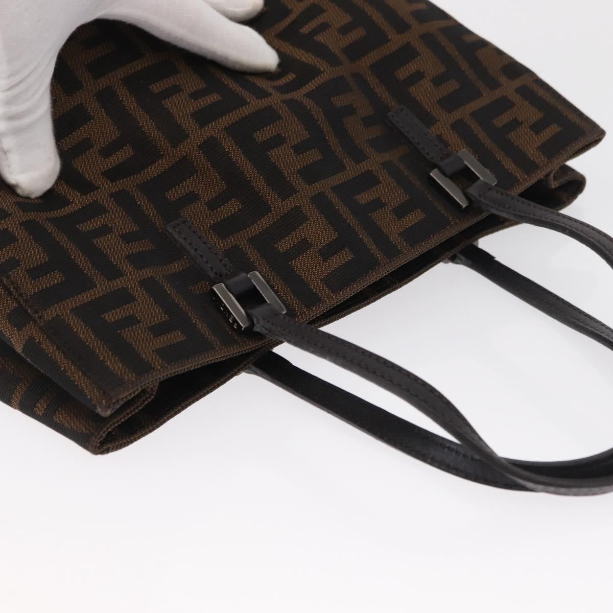 Fendi Vintage Open Tote Zucca Canvas Brown Canvas Tote Bag Bag (Pre-Owned)