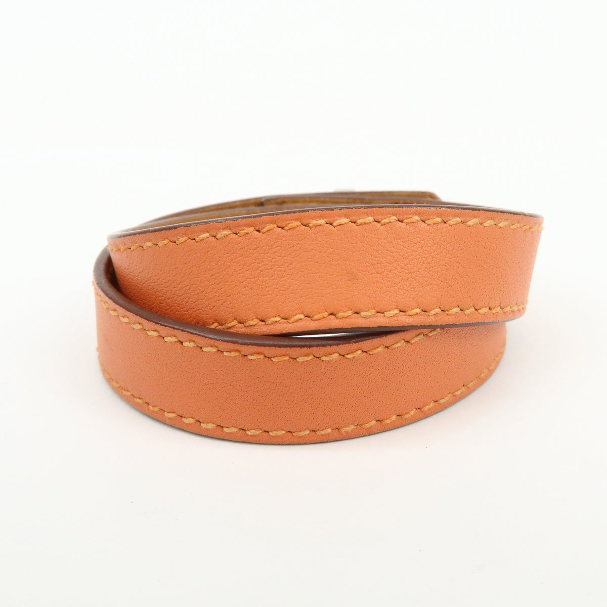 Hermes Kelly Double Tour Leather Orange Leather Bracelet Jewelry (Pre-Owned)