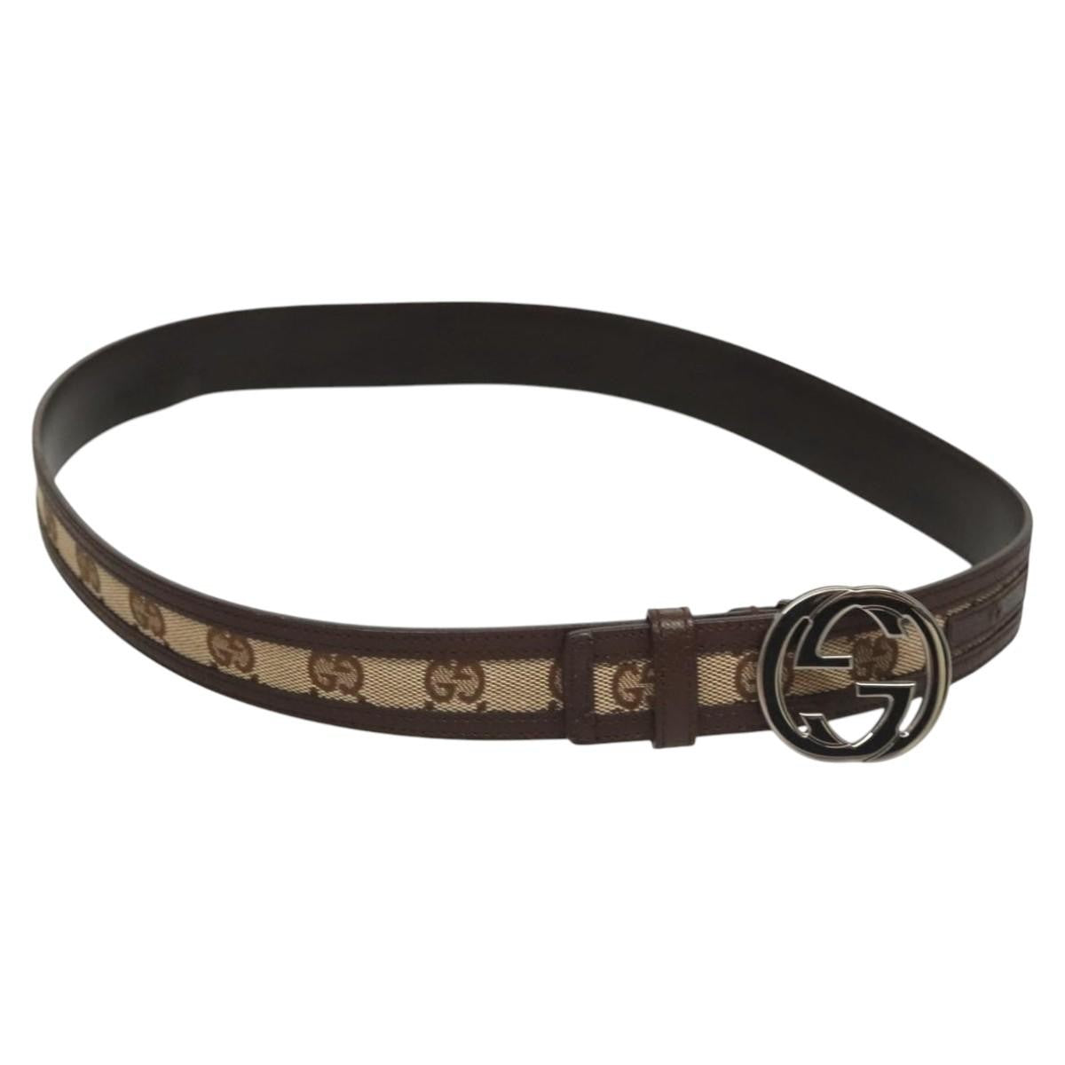 Gucci Interlocking G Belt Gg Canvas Beige Canvas Belts Accessory (Pre-Owned)