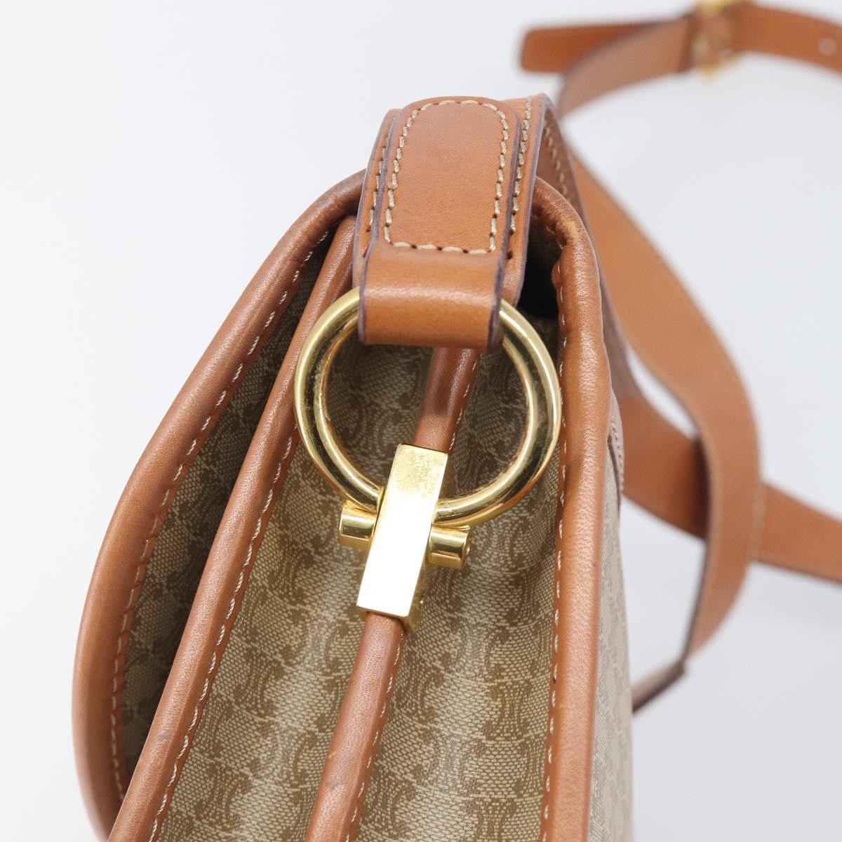 Celine Macadam Shoulder Canvas Beige Canvas Crossbody Bag Bag (Pre-Owned)
