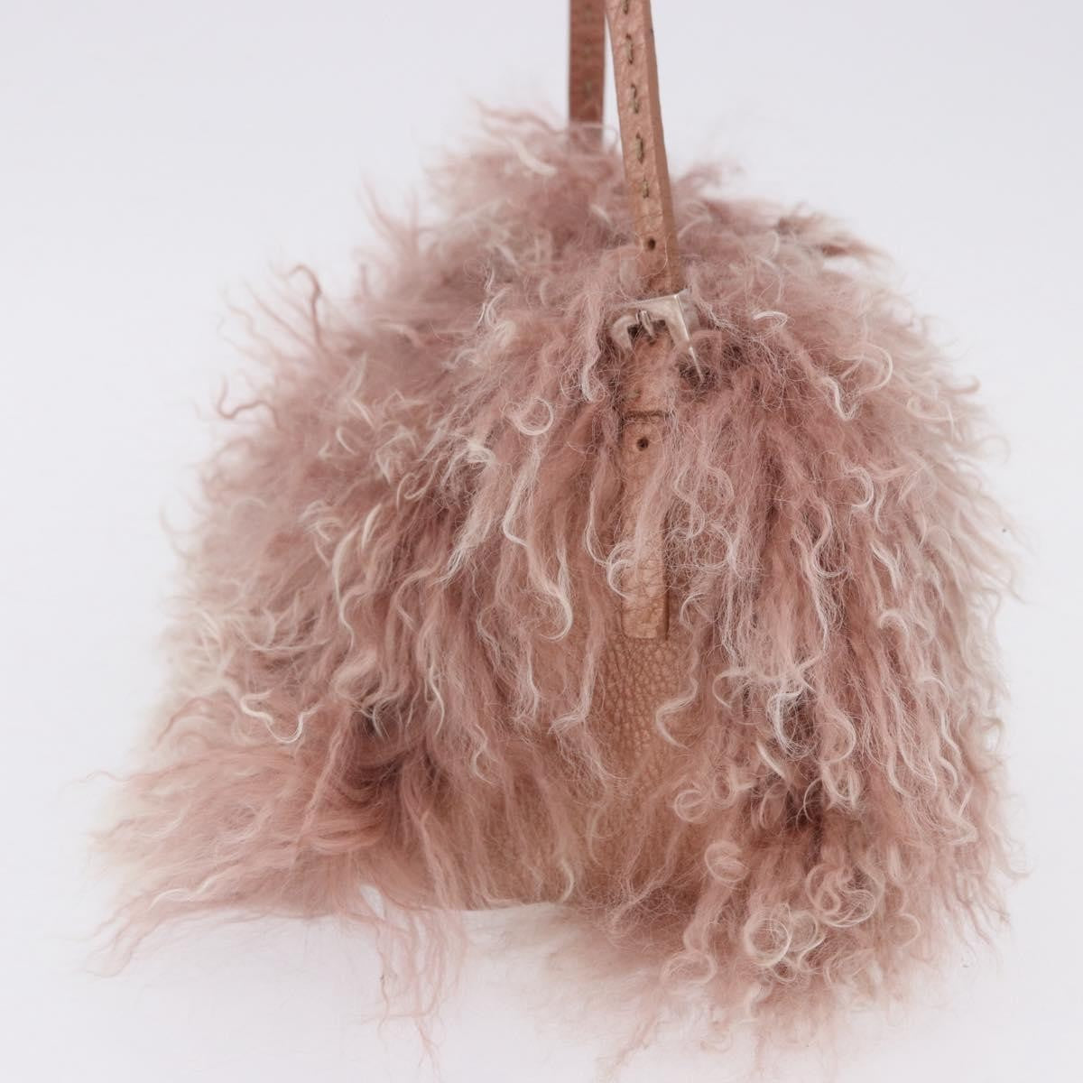 Fendi Selleria Selleria Pink Wool Handbag (Pre-Owned)