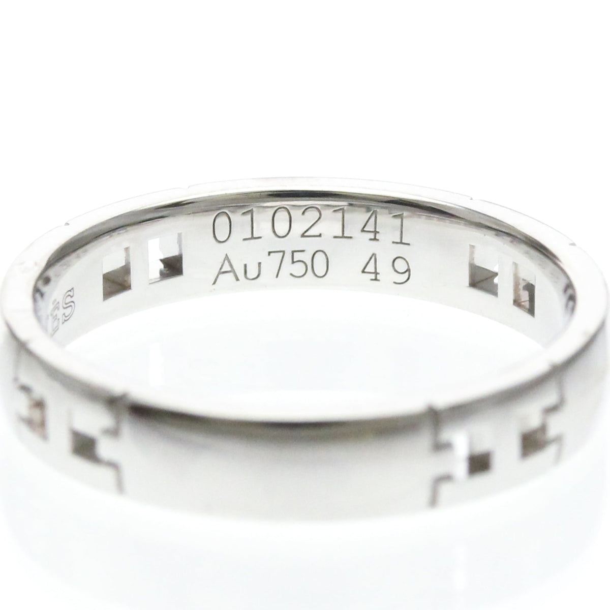 Hermes Hercules 18K White Gold Silver White_Gold Ring Jewelry (Pre-Owned)
