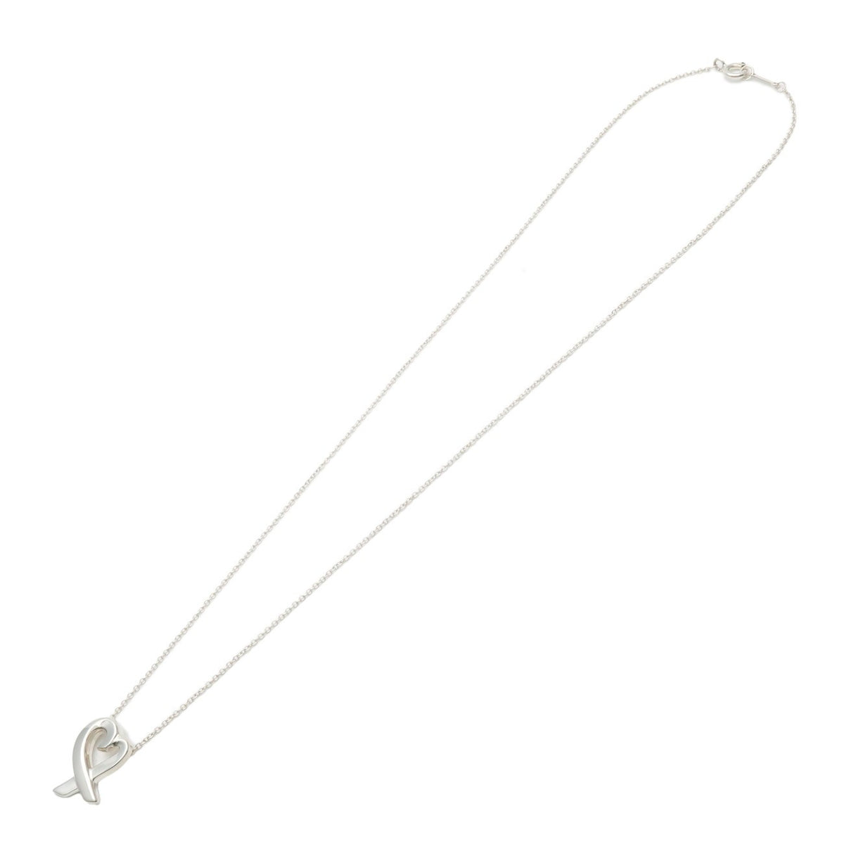 Tiffany & Co. Paloma Picasso Loving Heart Silver Silver Silver Necklace Jewelry (Pre-Owned)