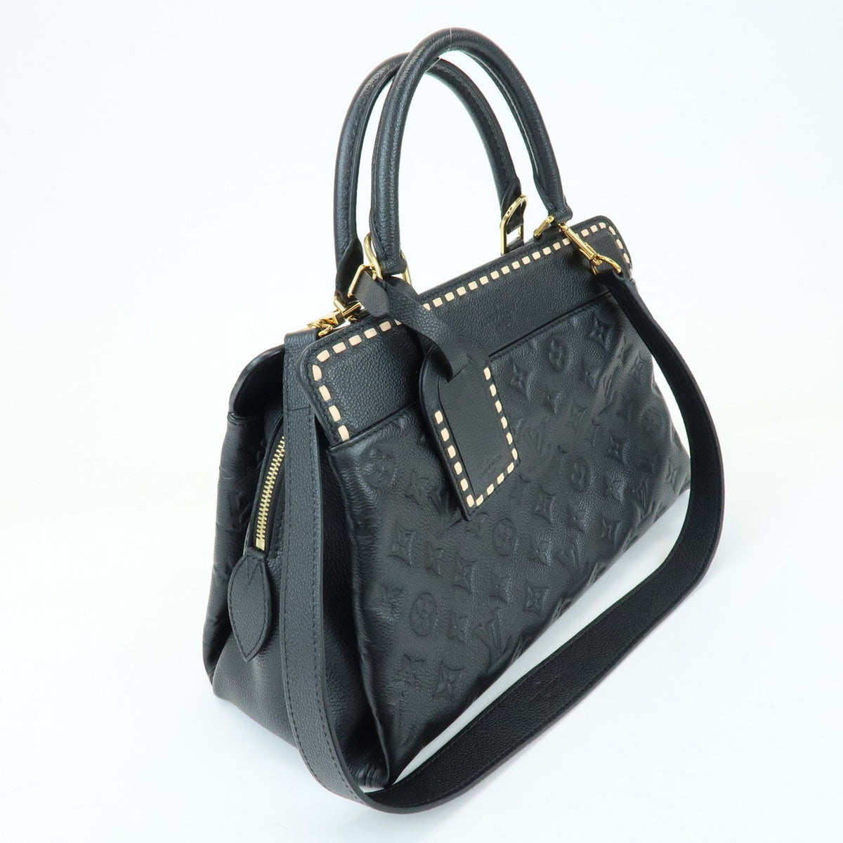 Louis Vuitton Vosges Whipstitch Monogram Empreinte Leather Black Leather Handbag (Pre-Owned)