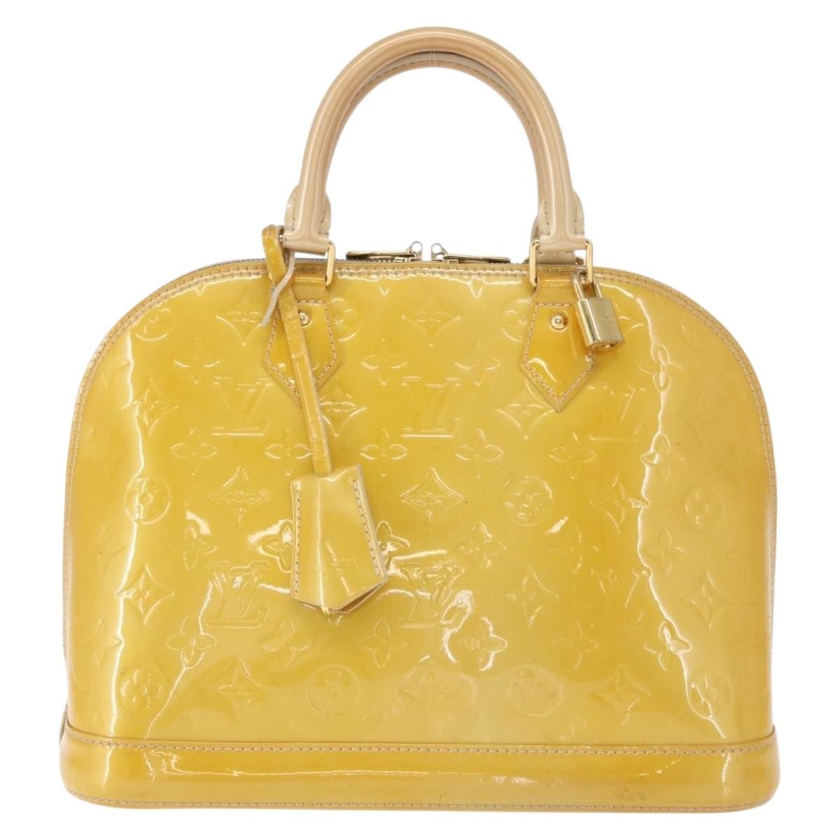 Louis Vuitton Alma Patent Leather Yellow Patent_Leather Handbag (Pre-Owned)