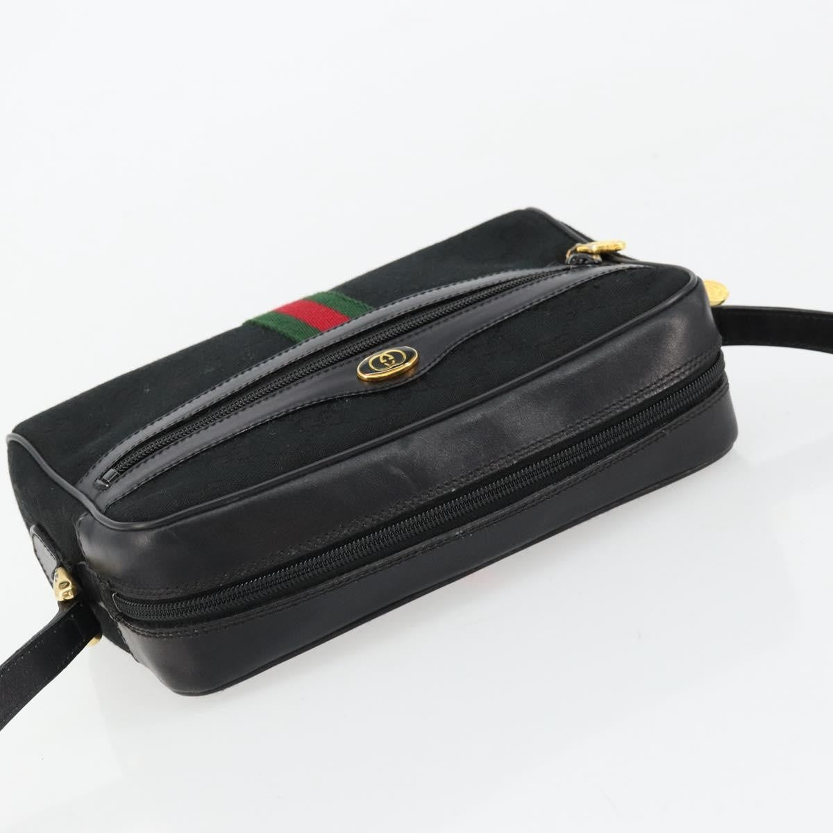 Gucci Ophidia Gg Canvas Black Canvas Shoulder Bag Bag (Pre-Owned)