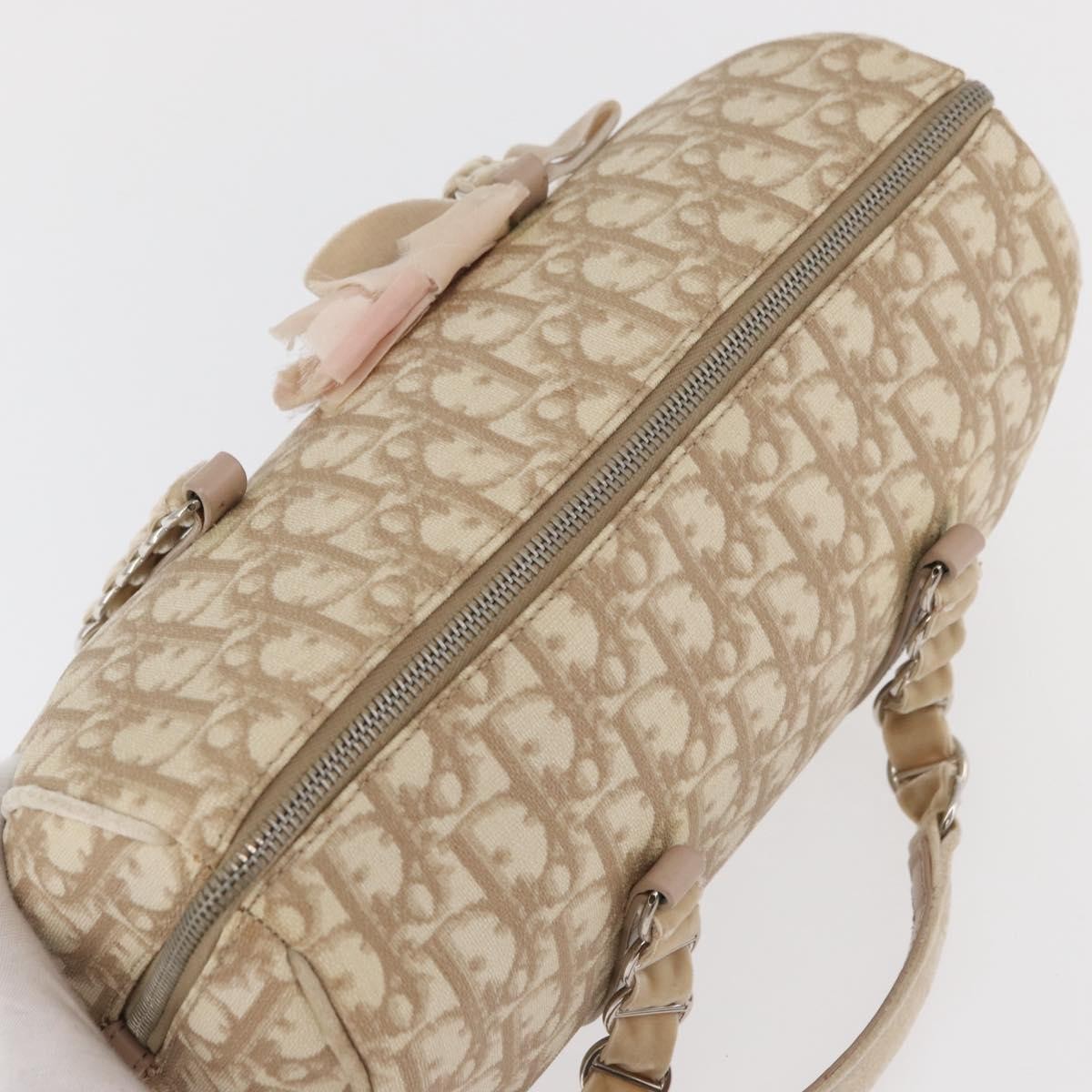 Christian Dior Vintage Trotter Romantique Zip Diorissimo Coated Canvas Beige Canvas Shoulder Bag Bag (Pre-Owned)