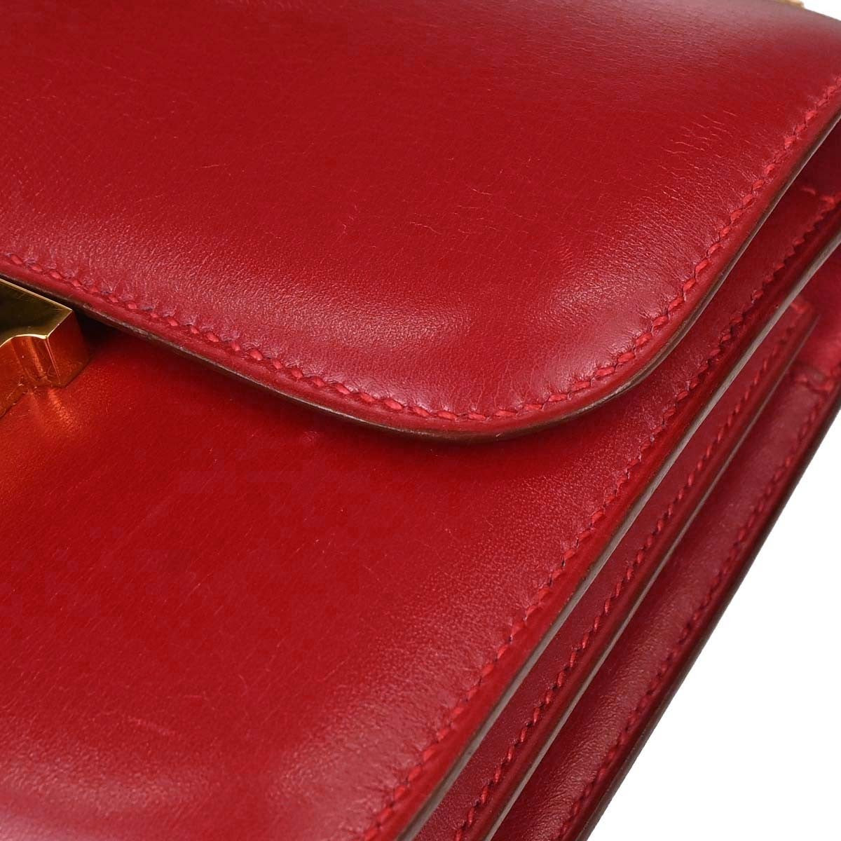 Hermes Constance Chamonix Red Leather Shoulder Bag Bag (Pre-Owned)