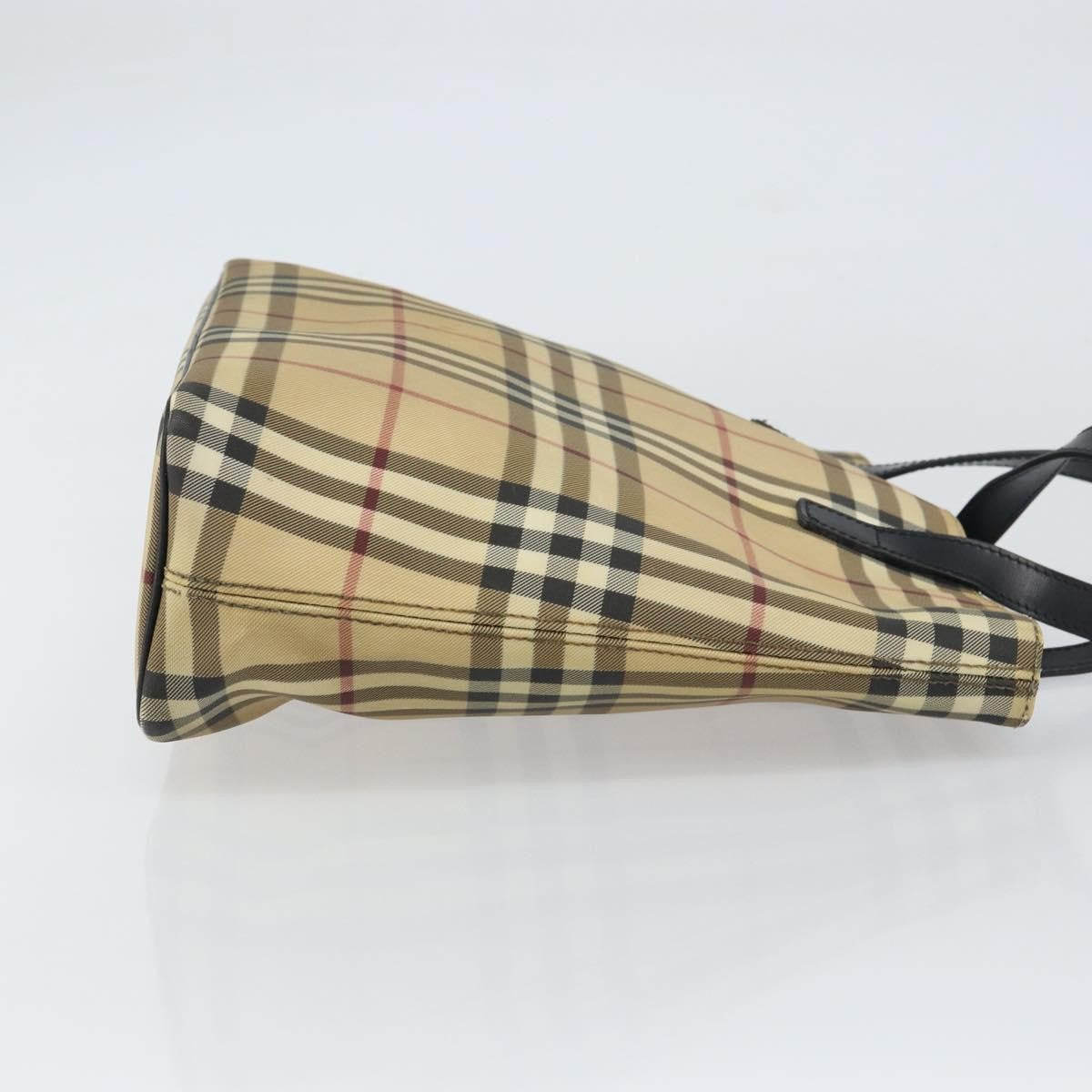 Burberry Nova Check Tote Canvas Check Pattern Beige Canvas Tote Bag Bag (Pre-Owned)