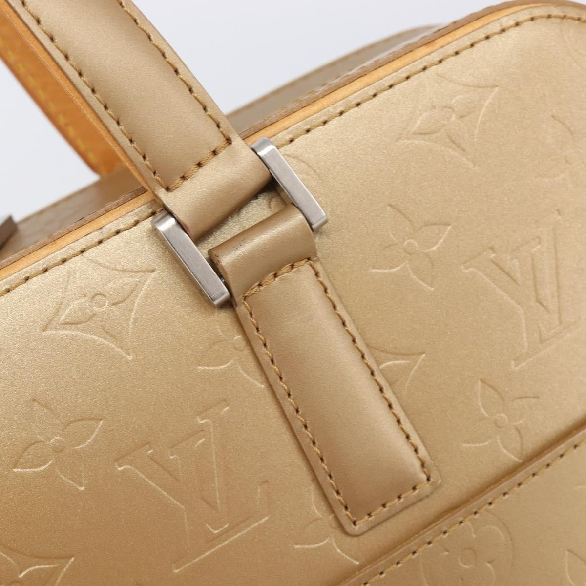 Louis Vuitton Mat Malden Monogram Vernis Beige Canvas Handbag (Pre-Owned)