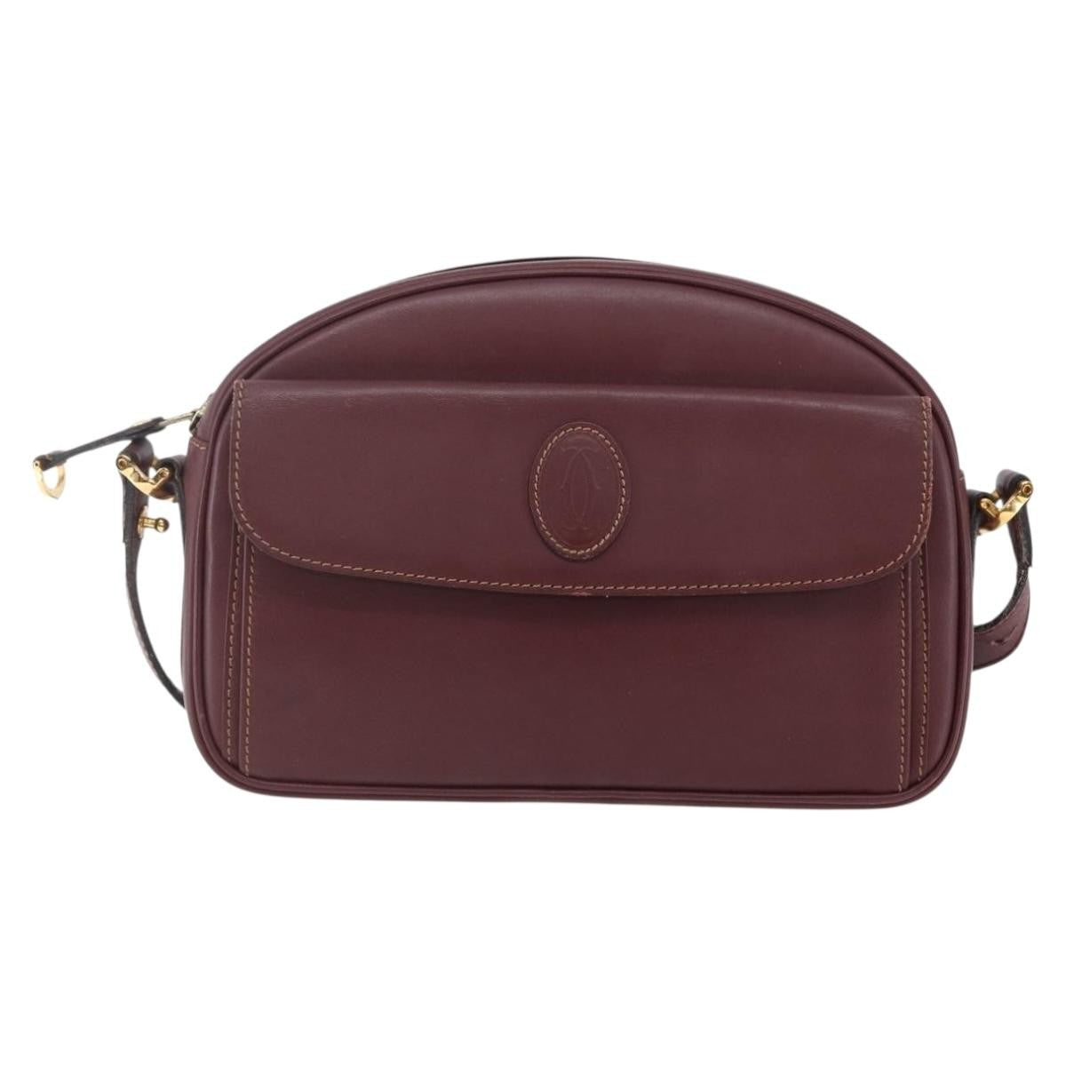 Cartier Must De Cartier Leather Burgundy Leather Bag (Pre-Owned)