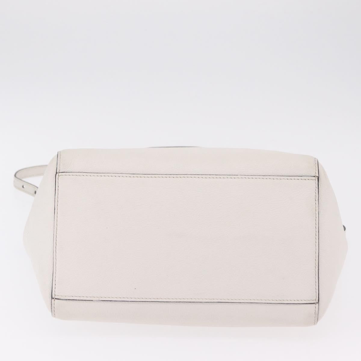 Miu Miu Madras Front Zip Leather White Leather Tote Bag Bag (Pre-Owned)