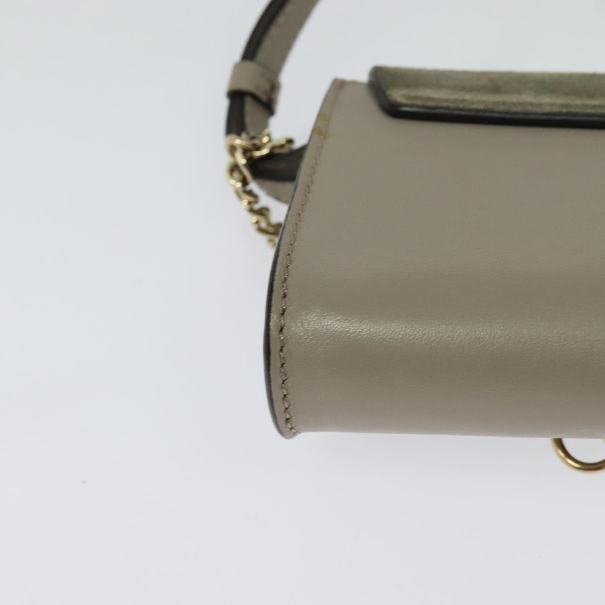 Chloe Faye Leather And Suede Beige Leather Shoulder Bag Bag (Pre-Owned)