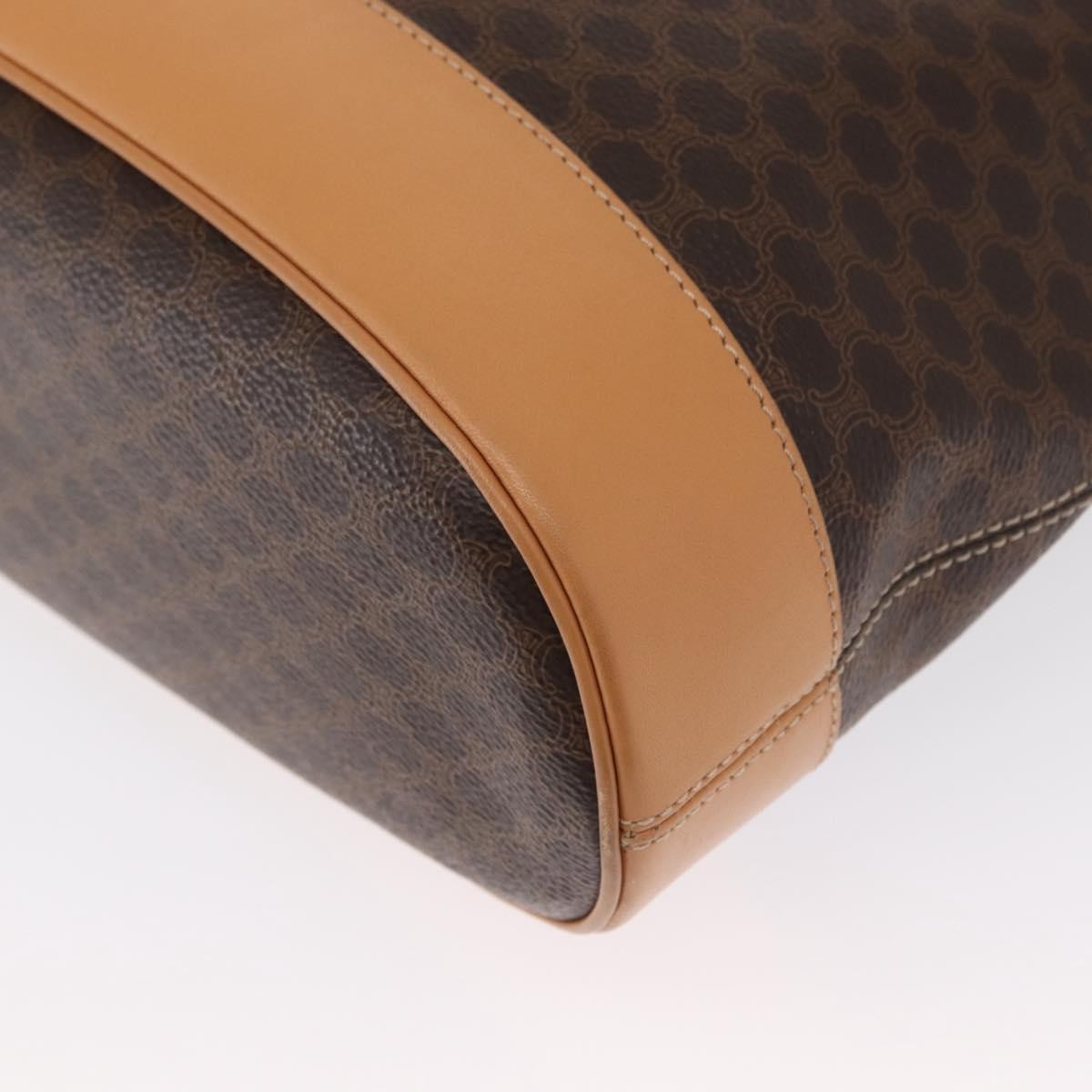 Celine Vintage Macadam Canvas And Leather Brown Canvas Shoulder Bag Bag (Pre-Owned)