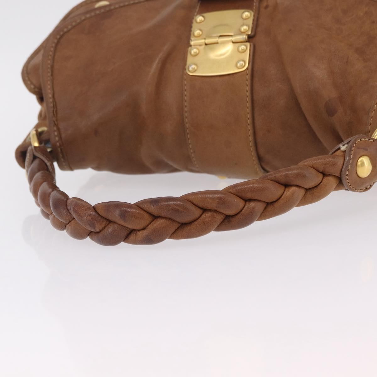 Miu Miu Coffer Convertible Hobo Matelasse Leather Brown Leather Shoulder Bag Bag (Pre-Owned)