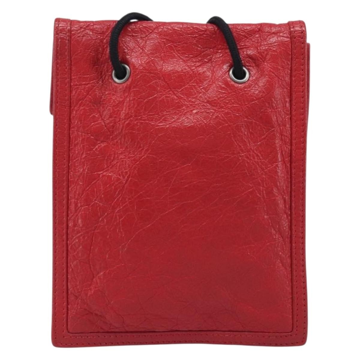 Balenciaga Explorer Leather Red Leather Crossbody Bag Bag (Pre-Owned)