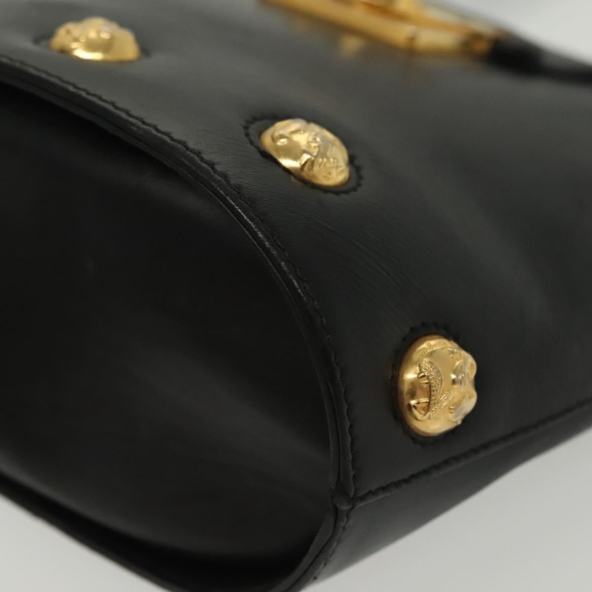 Salvatore Ferragamo Vintage Leather Black Leather Handbag (Pre-Owned)