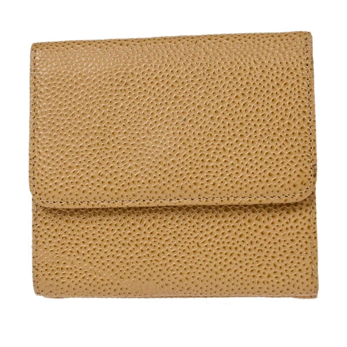 Chanel Vintage Timeless Cc Bifold Caviar Beige Leather Wallets Accessory (Pre-Owned)