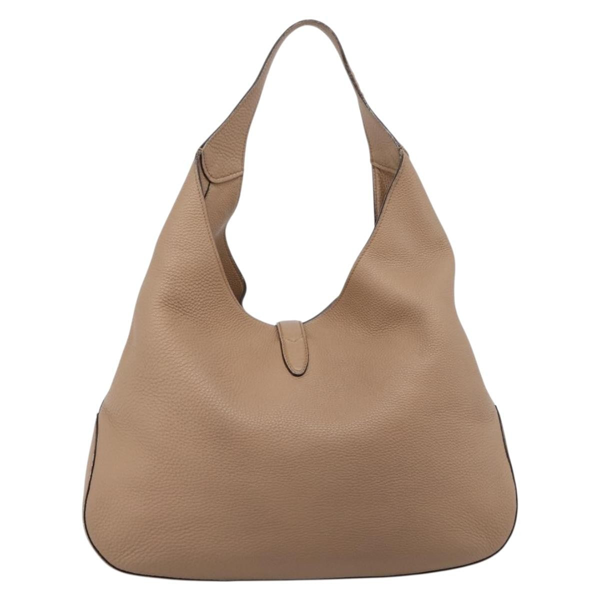 Gucci Jackie Soft Hobo Leather Beige Leather Shoulder Bag Bag (Pre-Owned)