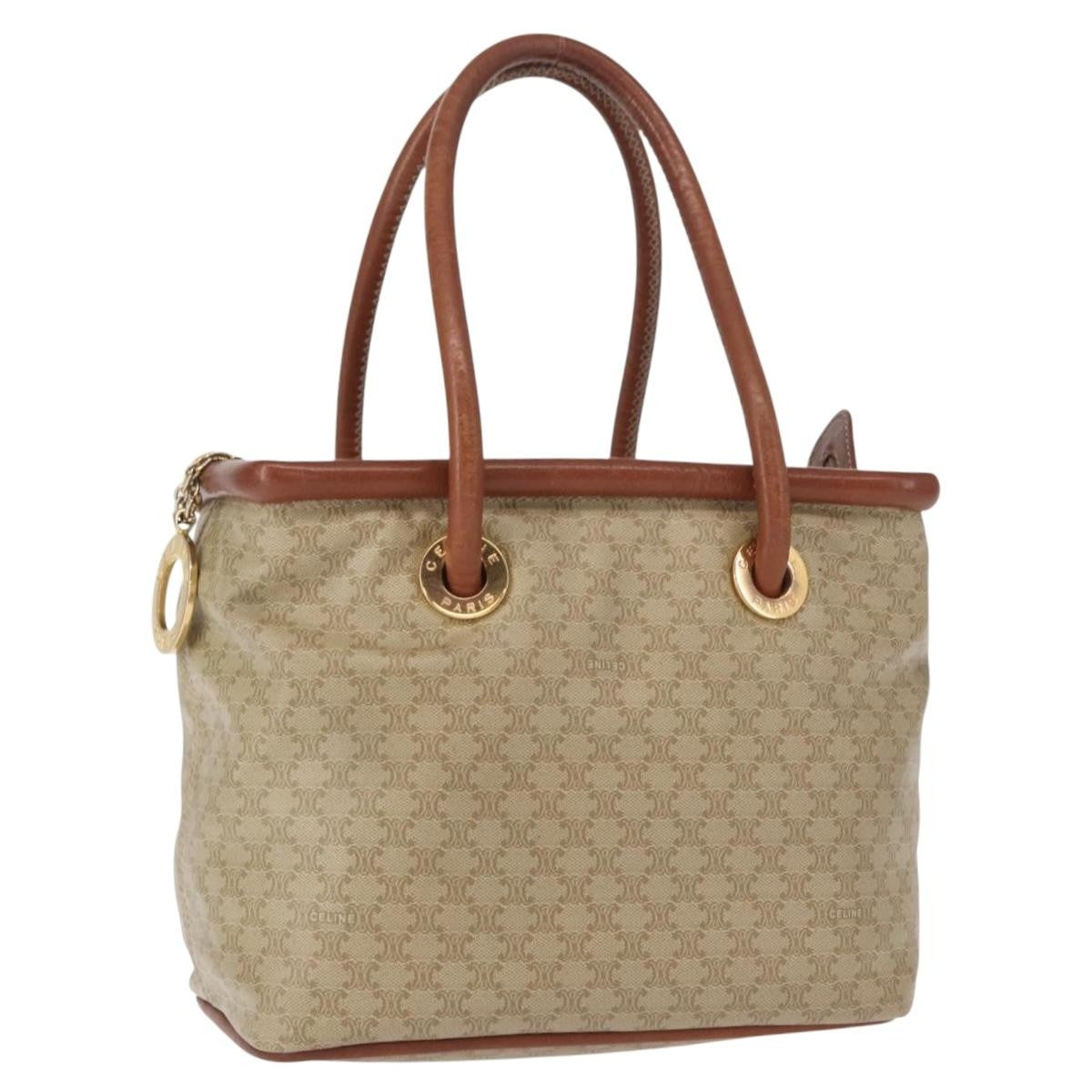 Celine Vintage Macadam Canvas Beige Canvas Backpack Bag (Pre-Owned)