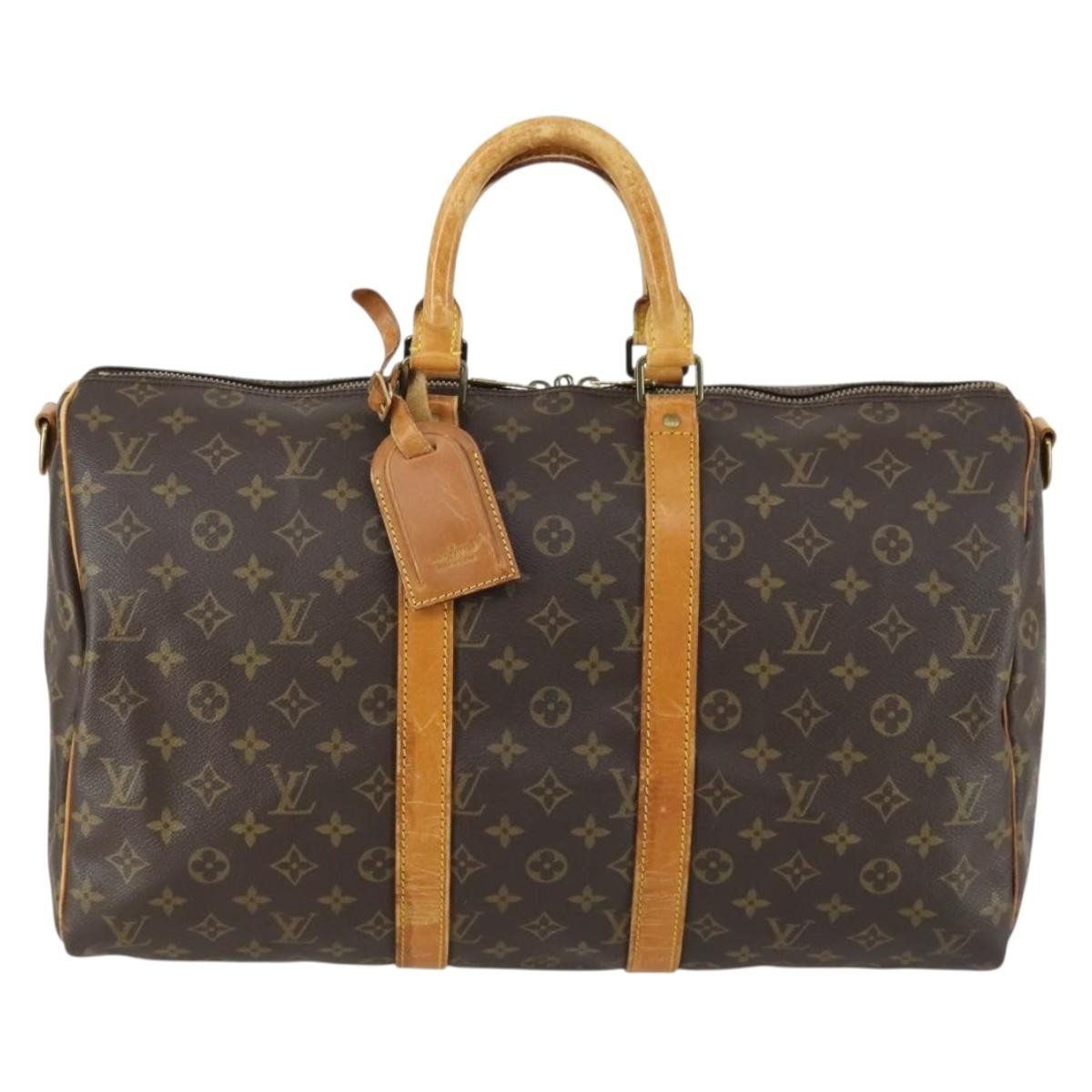Louis Vuitton Keepall Bandouliere Monogram Canvas Brown Canvas Travel Bag Bag (Pre-Owned)