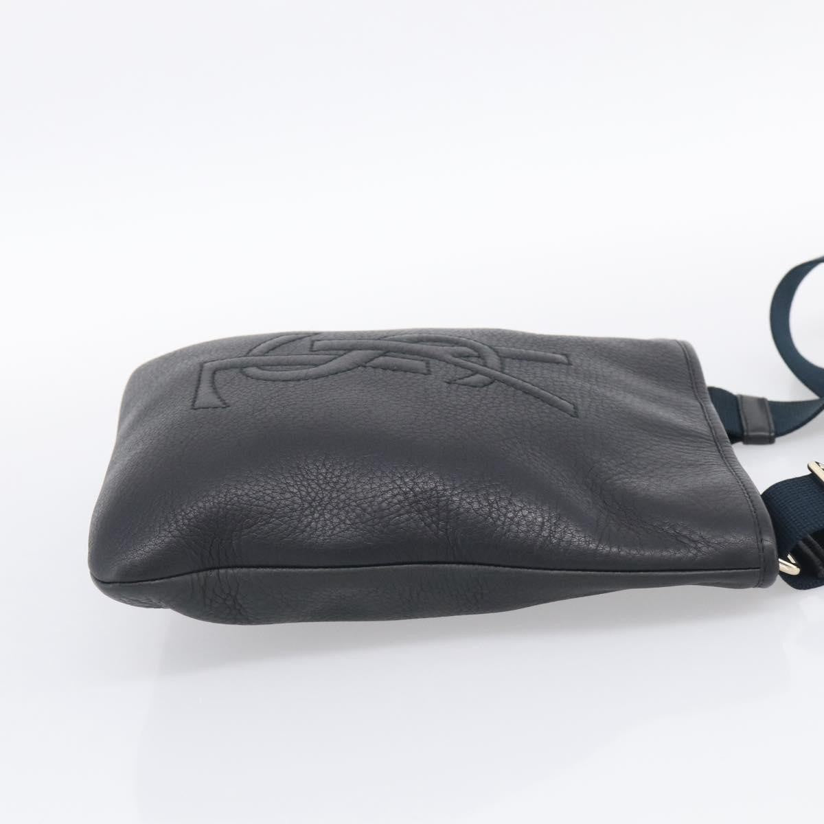 Saint Laurent Vintage Shoulder Bag Leather Black Leather Shoulder Bag Bag (Pre-Owned)