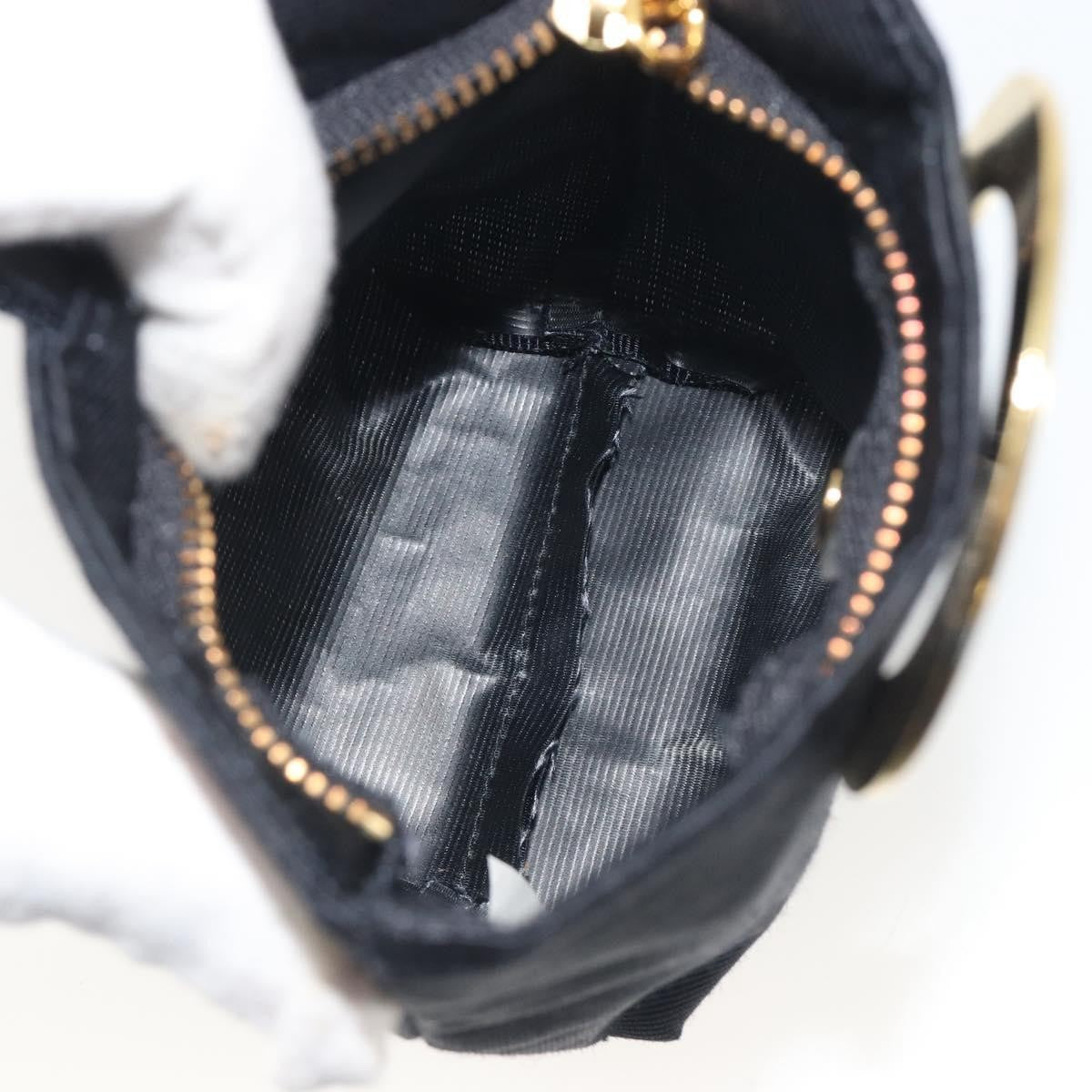Celine Circle Logo Pouch Canvas Black Canvas Clutche & Pouche Bag (Pre-Owned)