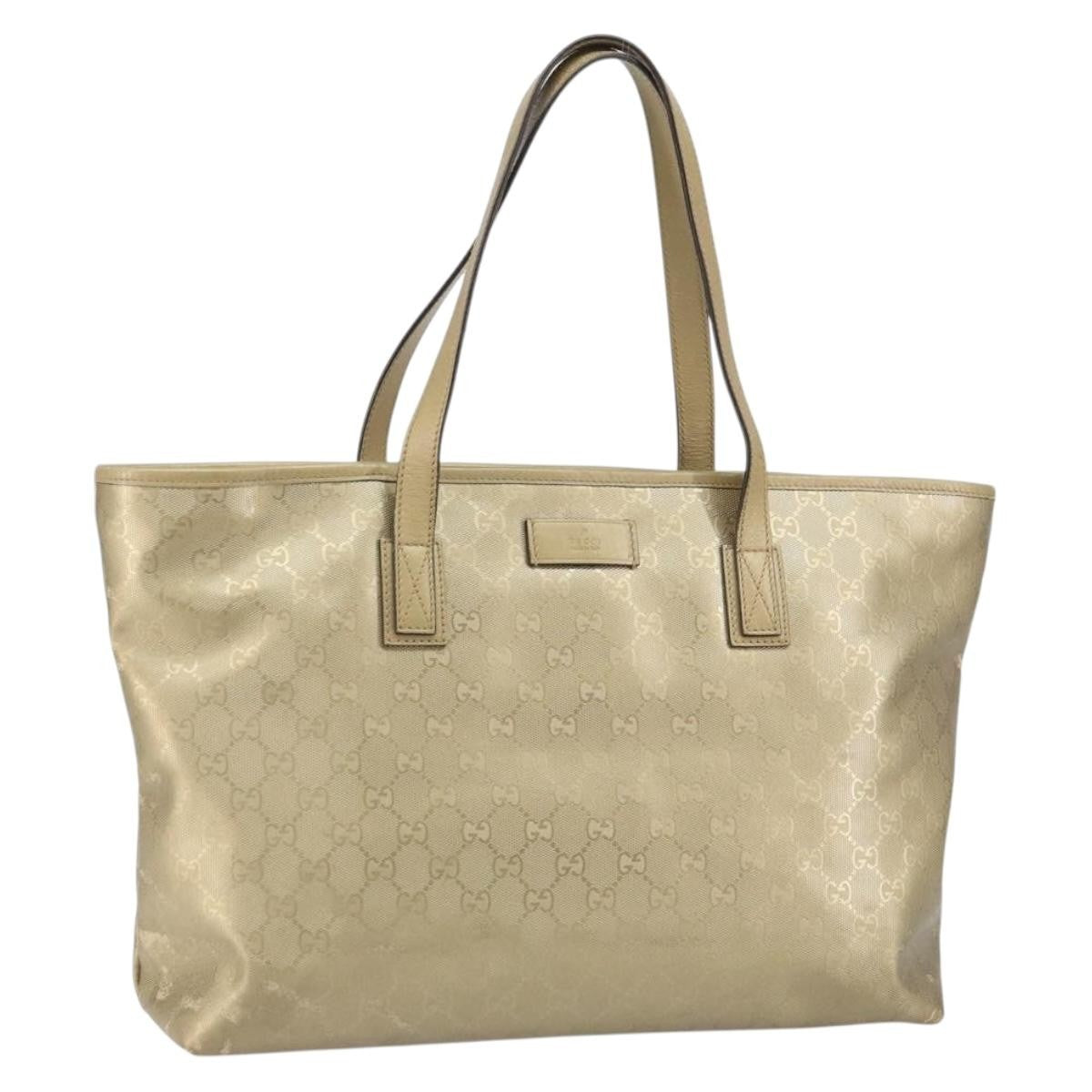 Gucci Plus Gg Imprime Gold Pvc Tote Bag Bag (Pre-Owned)