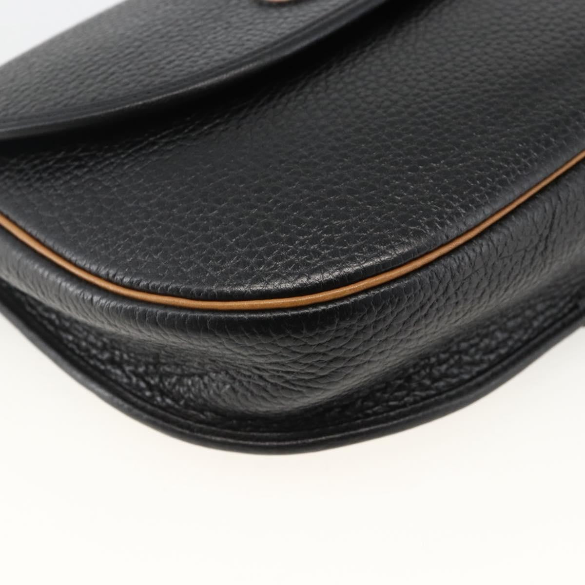 Christian Dior Cd Shoulder Bag Leather Black Leather Shoulder Bag Bag (Pre-Owned)