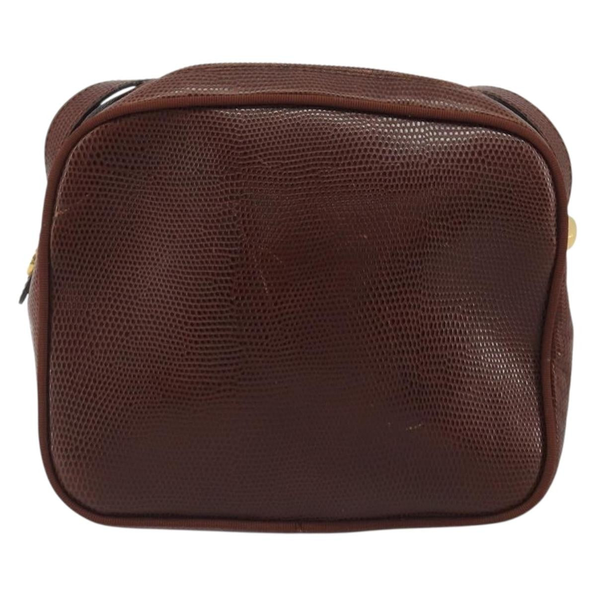Salvatore Ferragamo Vara Bow Camera Leather Brown Leather Shoulder Bag Bag (Pre-Owned)