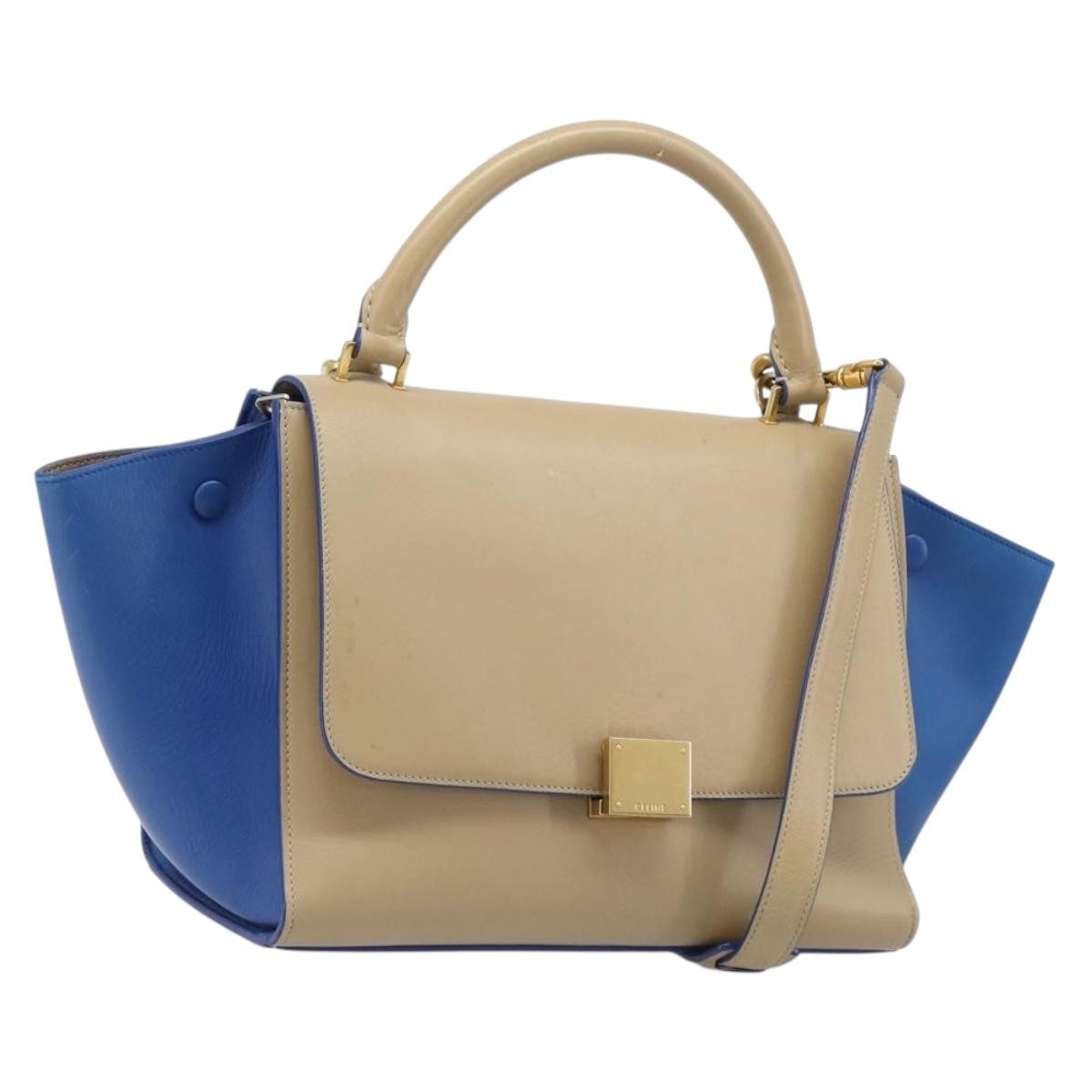 Celine Trapeze Leather Beige Leather Handbag (Pre-Owned)