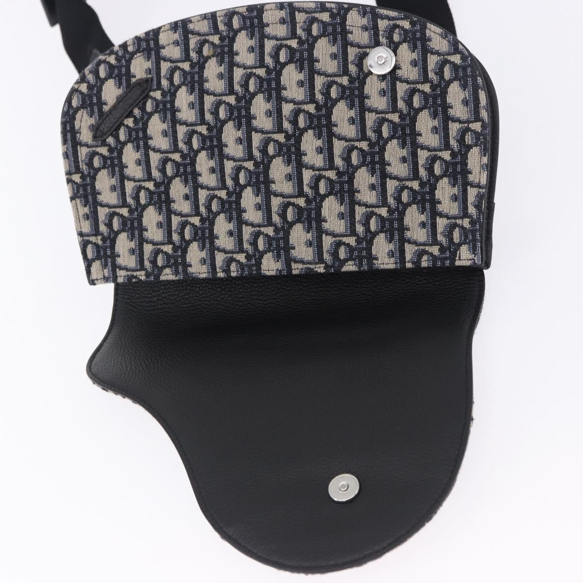 Christian Dior Saddle Messenger Oblique Canvas Navy Canvas Clutche & Pouche Bag (Pre-Owned)