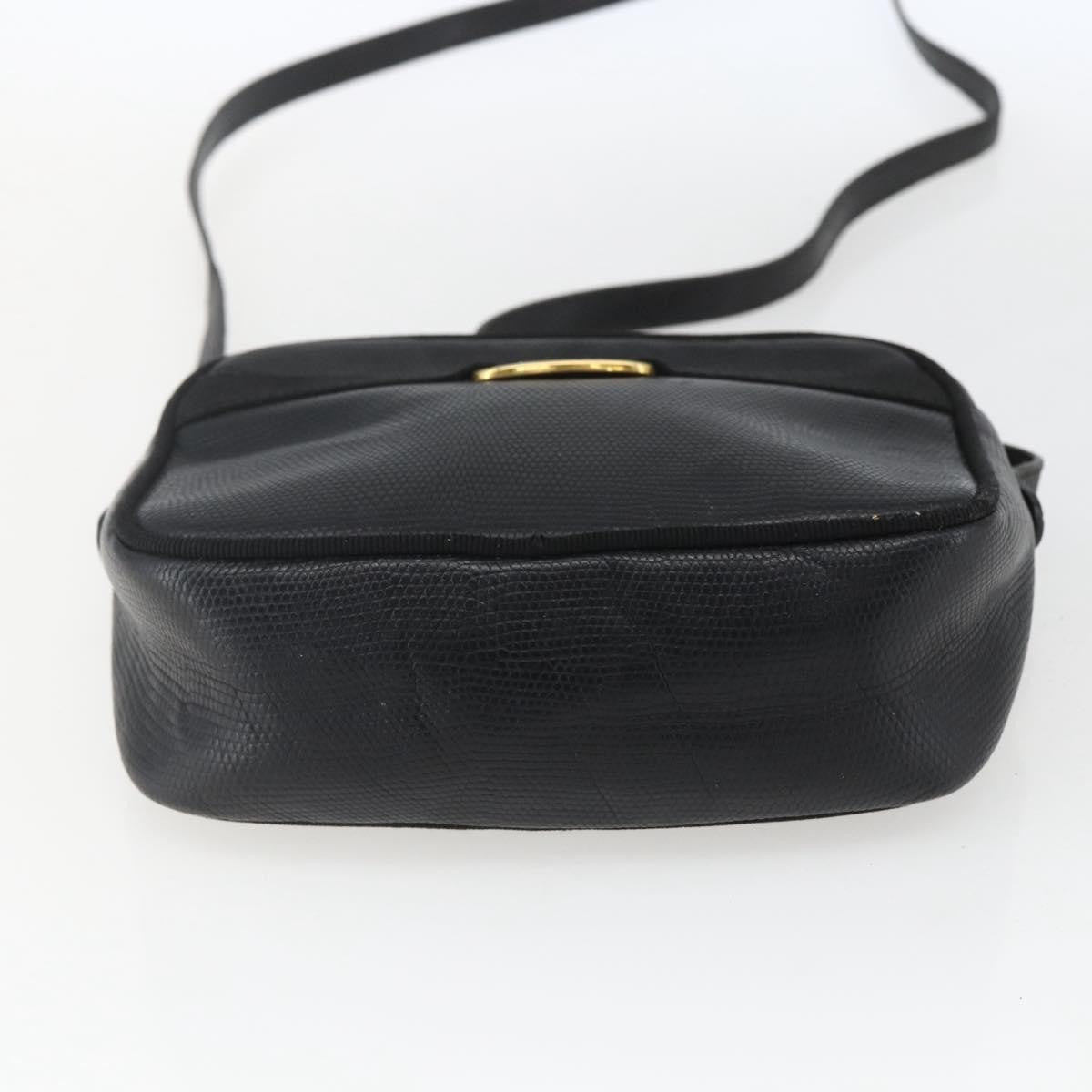 Salvatore Ferragamo Vala Leather Black Leather Shoulder Bag Bag (Pre-Owned)