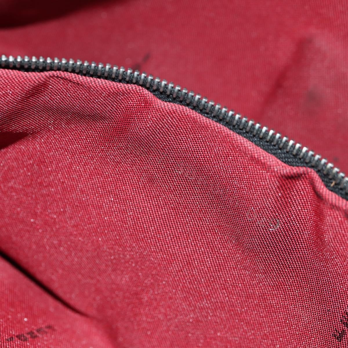 Fendi Baguette Zucchino Canvas Red Canvas Handbag (Pre-Owned)