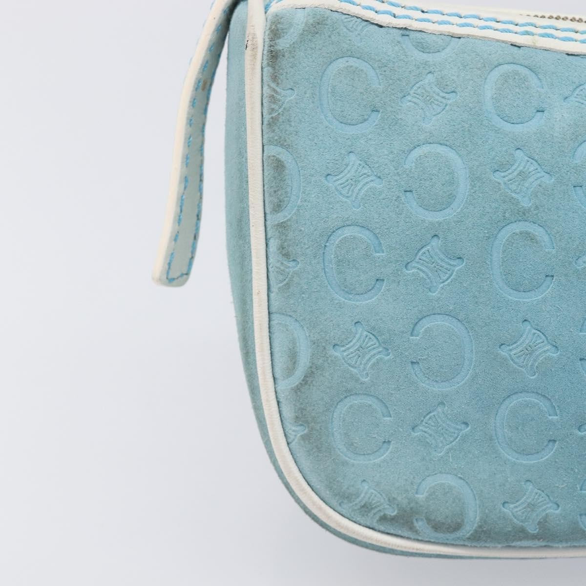 Celine C Macadam Suede Turquoise Suede Handbag (Pre-Owned)