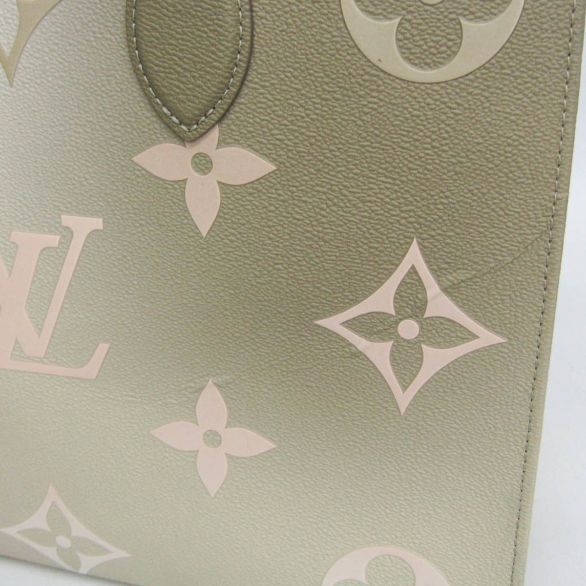 Louis Vuitton Onthego Spring In The City Monogram Giant Canvas Khaki Canvas Tote Bag Bag (Pre-Owned)
