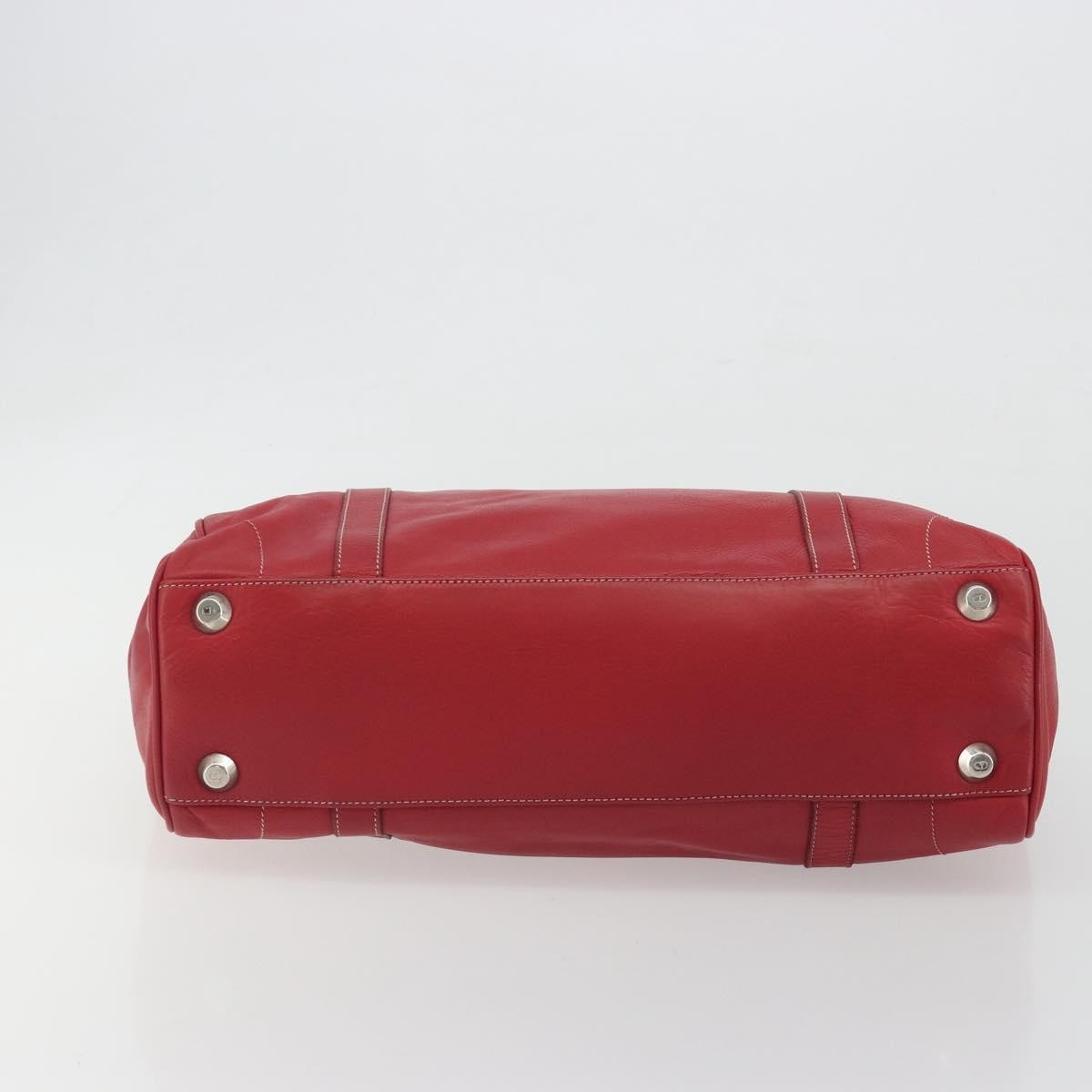 Christian Dior Cd Shoulder Bag Leather Red Leather Shoulder Bag Bag (Pre-Owned)