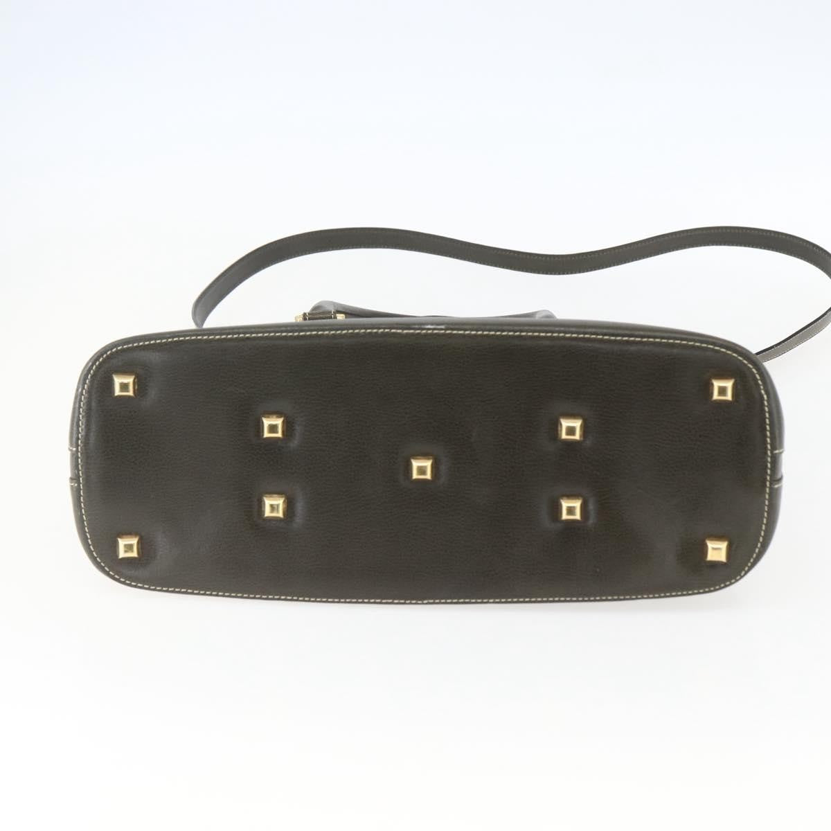 Salvatore Ferragamo Vintage Leather Khaki Leather Handbag (Pre-Owned)
