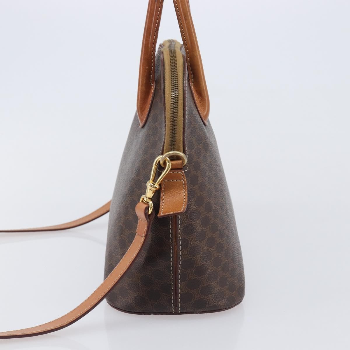 Celine Macadam Leather Brown Canvas Tote Bag Bag (Pre-Owned)