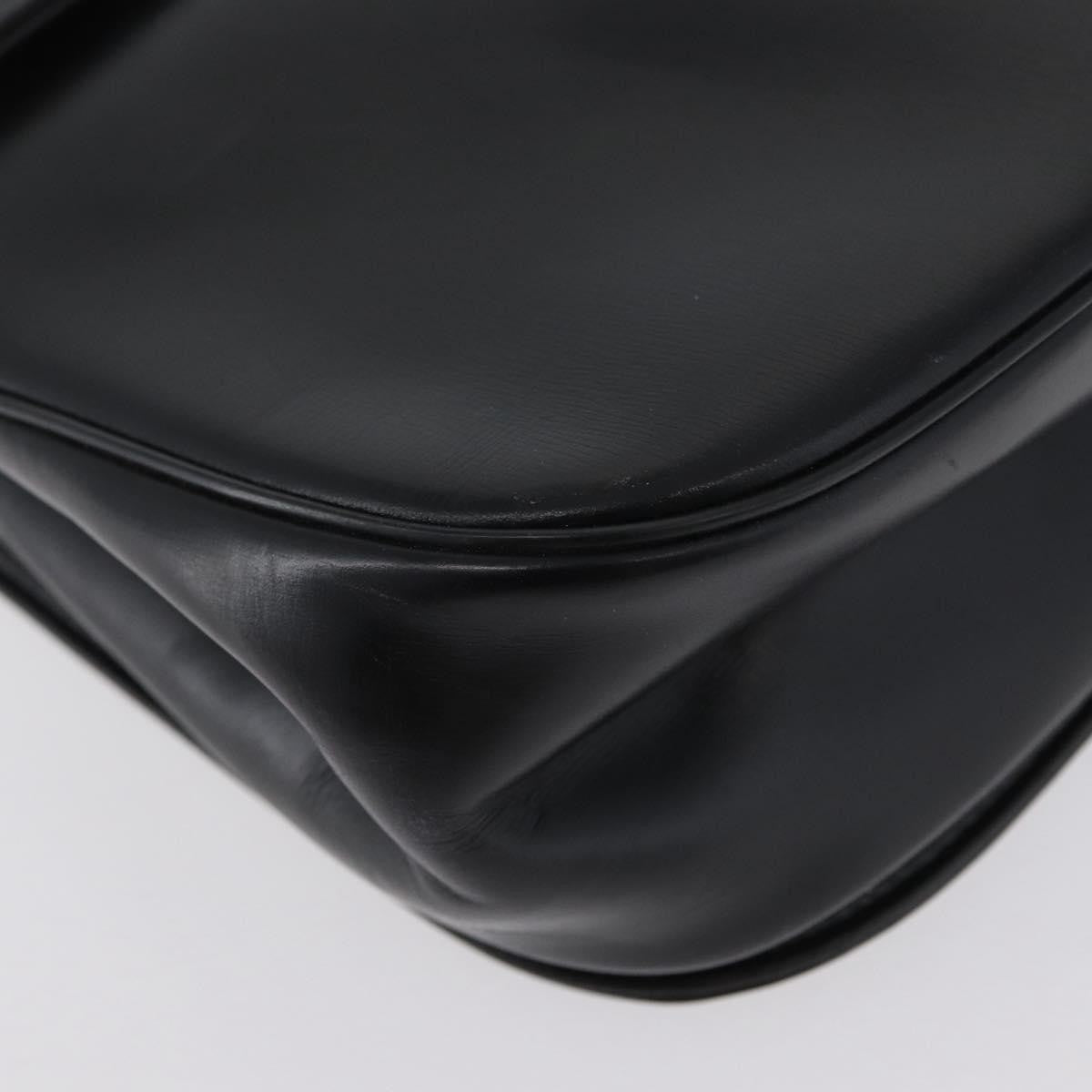 Christian Dior Vintage Cd Logo Leather Black Leather Shoulder Bag Bag (Pre-Owned)