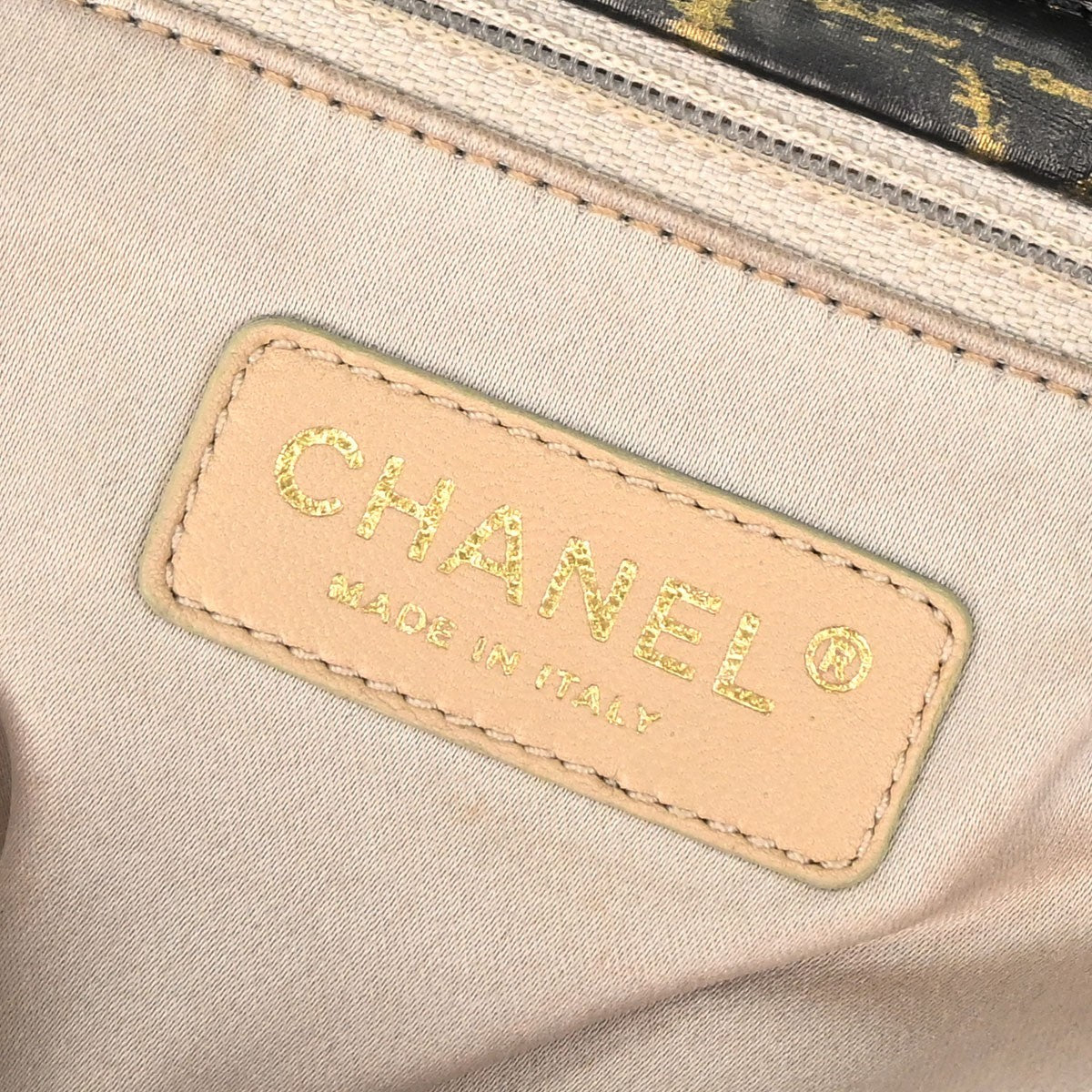 Chanel Accordion Flap Quilted Printed Nylon Black Nylon Shoulder Bag Bag (Pre-Owned)