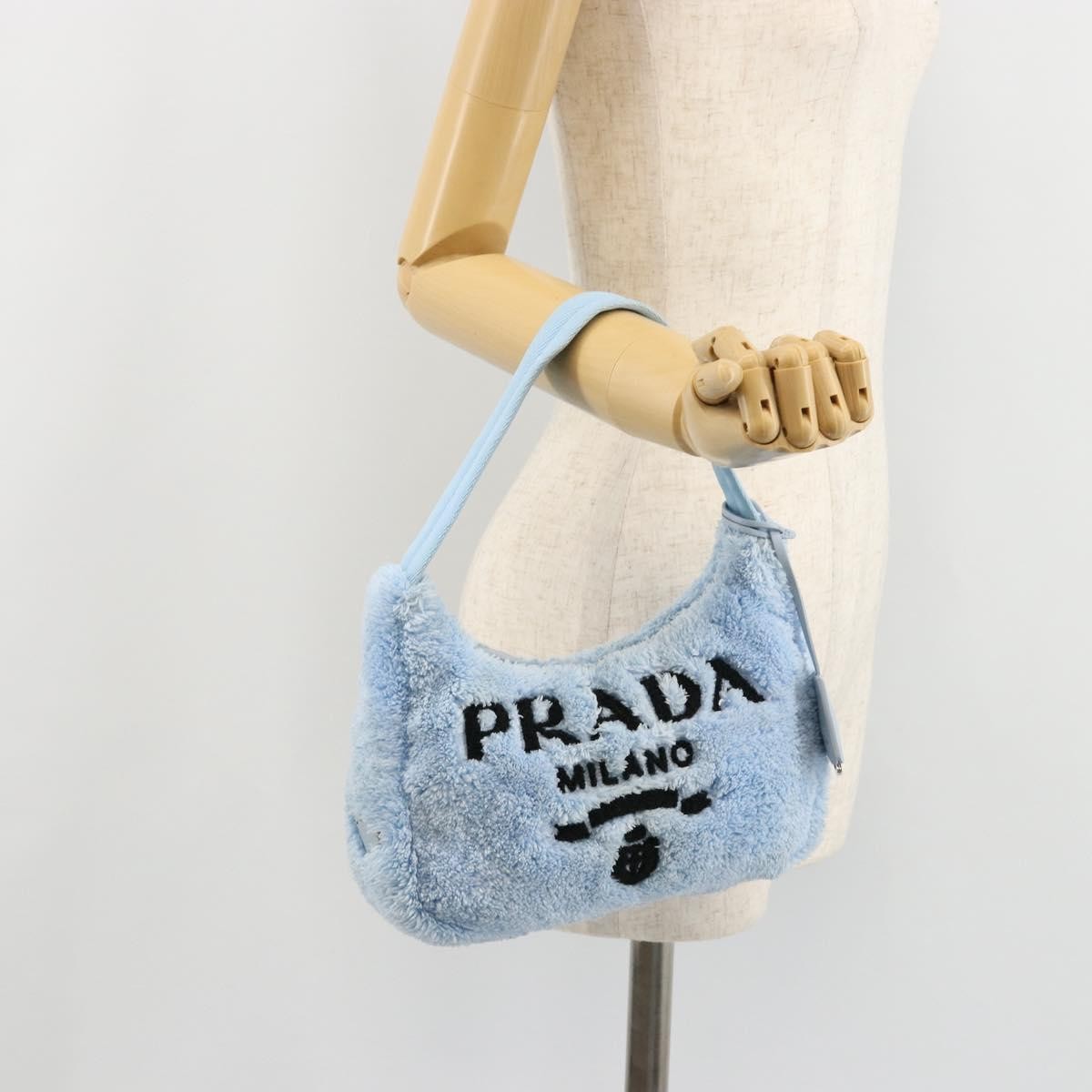 Prada Re-Edition 2000 Hobo Terry Cloth Blue Cloth Shoulder Bag Bag (Pre-Owned)